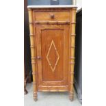 Pitched pine single door cupboard with marble surface