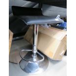 5609 Black leather effect and chrome swivel bar stool