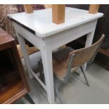 Painted child's desk plus a Bentwood chair