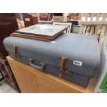 Vintage blue painted travelling case