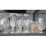 Cage with a qty of pint and wine glasses