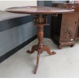 Circular oak bird cage table