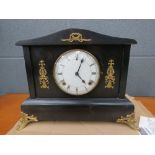 Mantle clock and black painted case