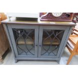 Display cabinet with glazed doors and grey painted base