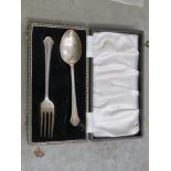 Silver fork and spoon