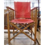 Directors' chair with red canvas