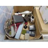 Quantity of jewellery boxes and silver plate