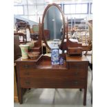 Edwardian dressing chest with oval mirror