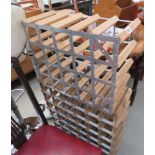 2 metal and pine wine racks