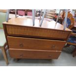 Heels walnut chest of 3 drawers