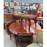 Walnut dropside table plus 4 balloon back chairs with drop in seats