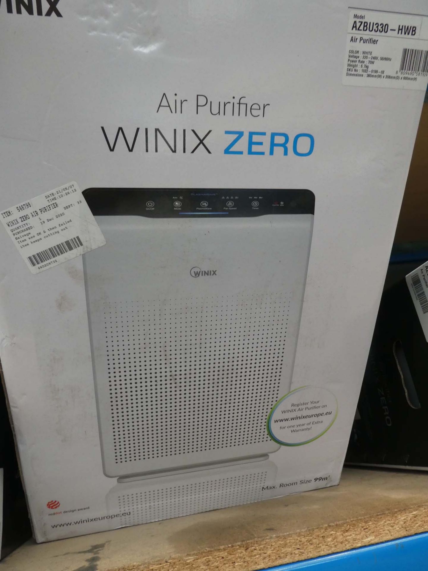 Winix boxed air purifier