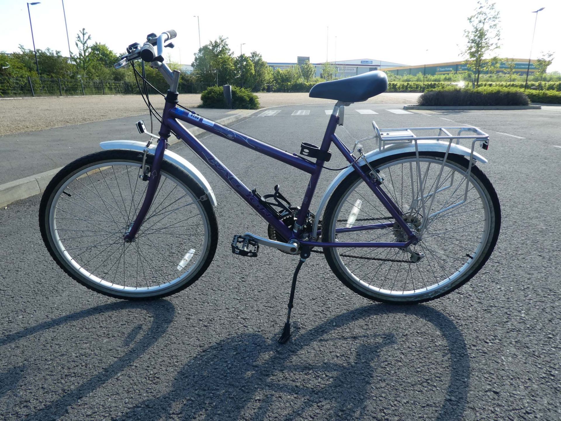 Purple Raleigh ladies bike