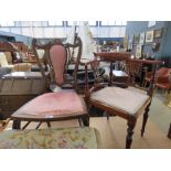 Edwardian mahogany parlour chair together with a Edwardian/Victorian corner chair