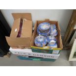 4 boxes containing Chinese Export tea service, quantity of Tams crockery plus silver plate