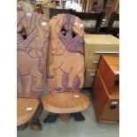 Elephant decorated African chair