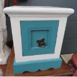 Small single drawer painted in white and turquoise