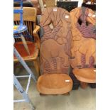 Elephant decorated African chair