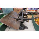 Set of grocers scales and weights