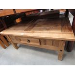 Large rustic coffee tbale with drawer under