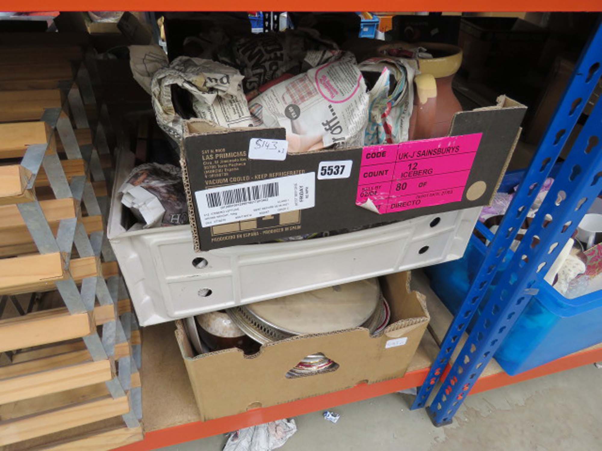 3 boxes containing silver plate, plates, pottery and general crockery