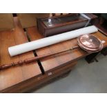 Copper warming pan with wooden handle