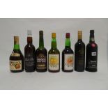 7 assorted bottles, 1x Taylor's 1985 Late bottled Vintage Port, 1x Osborne Ruby port,