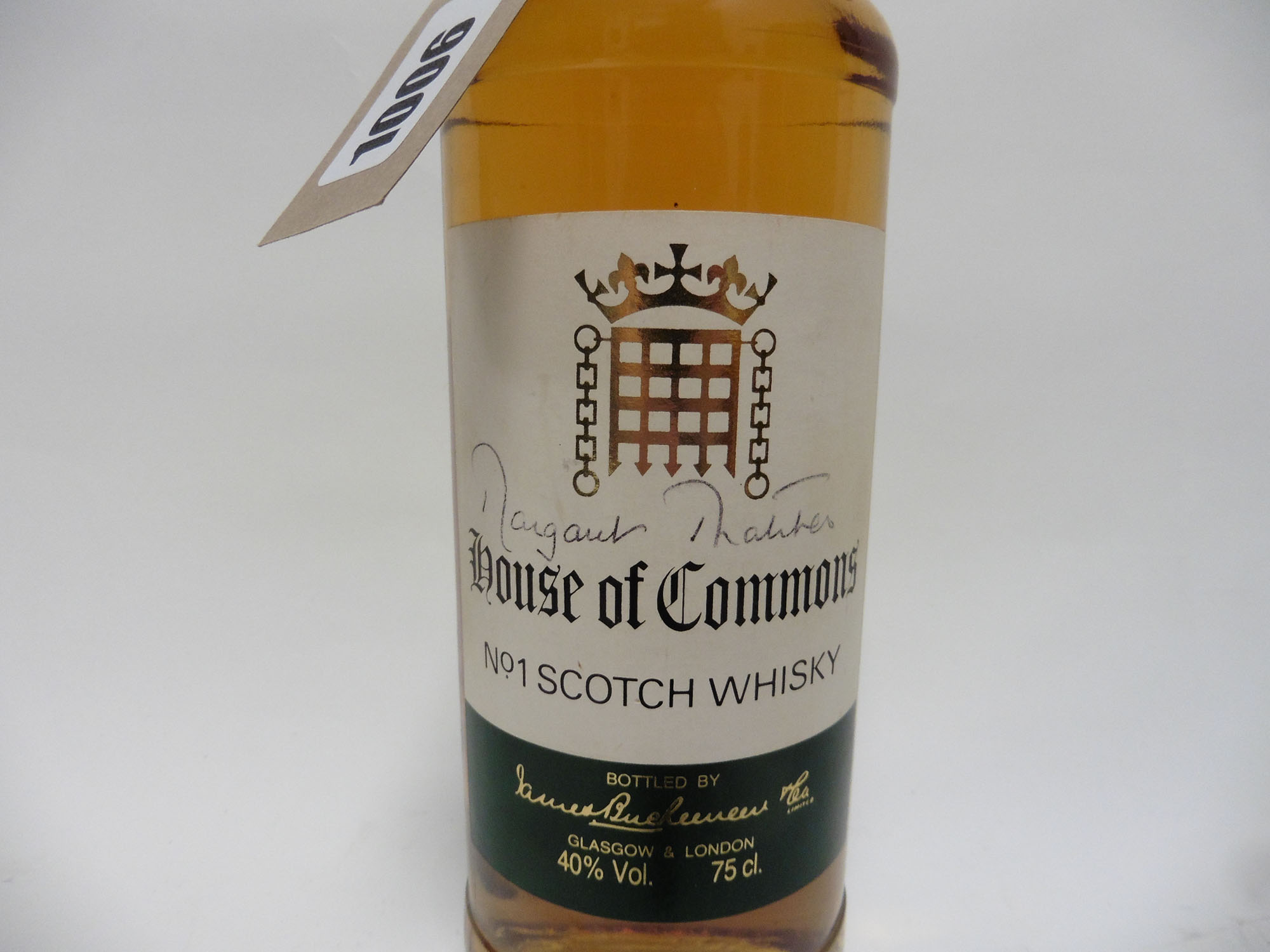 A bottle of House of Commons No1 Scotch Whisky by James Buchanan circa 1980's bearing signature - Image 2 of 3