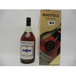 An old bottle of J&F Martell 3 star Cognac with box,