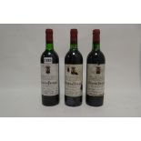 3 bottles of Chateau Pougel 1979 Margaux (ullages top shoulder)