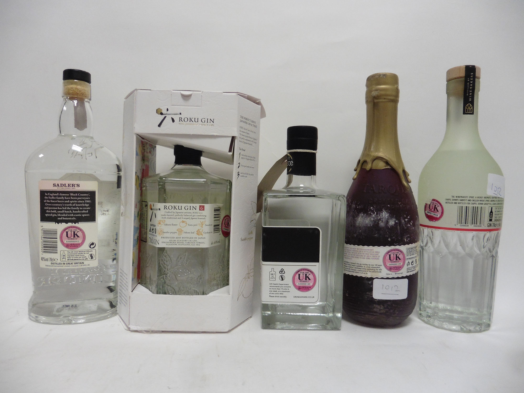 5 bottles of Gin, - Image 2 of 2