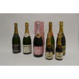 5 bottles & 2x 20cl, 1x Lanson Rose Label Brut Rose Champagne with box,
