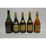 5 bottles, 2x Delsay VSOP Napoleon French Brandy 70cl 36%,