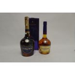 2 bottles of Courvoisier Fine Champagne Cognac, 1x V.S.O.P with box 1 litre 40% & 1x V.