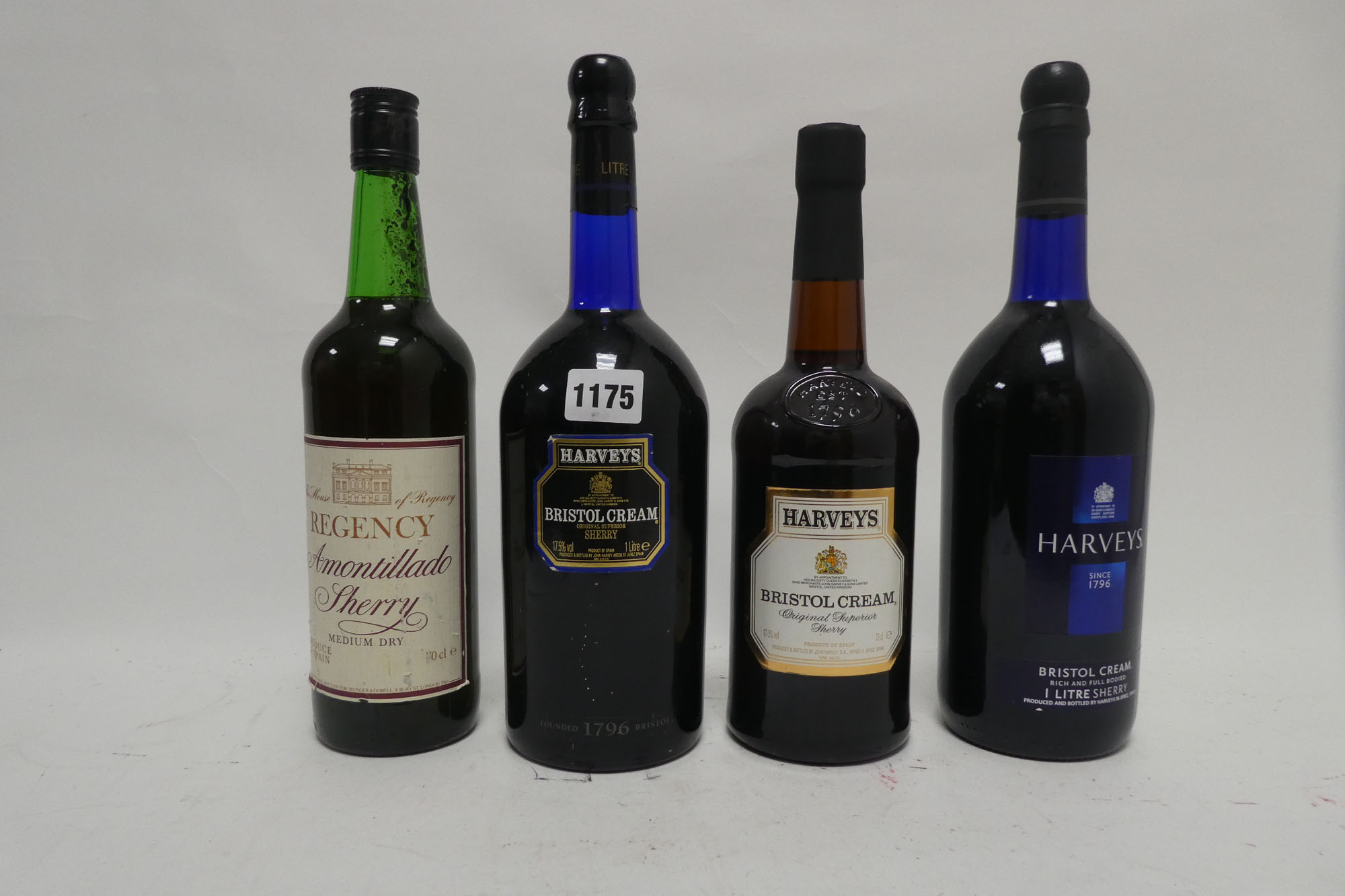 4 bottles of Sherry, 2x Harveys Bristol Cream 1 litre,