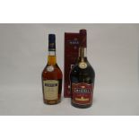 2 bottles of Martell Fine Cognac, 1x VSOP Medaillon with box 1 litre 40% & 1x V.S.