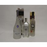 3 bottles of Vodka, 1x Pravda Polish Imported Vodka with box 1litre 40%,