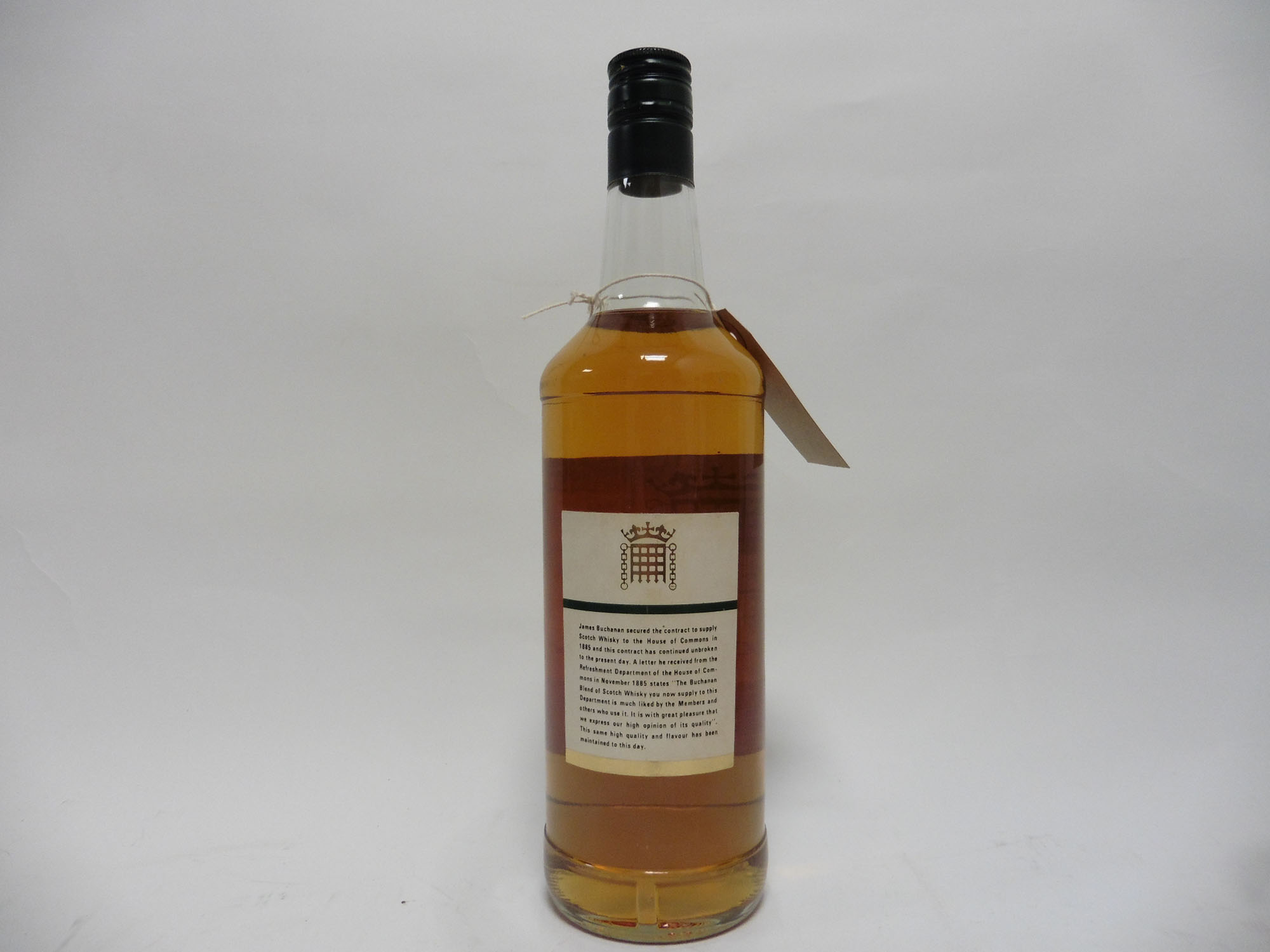 A bottle of House of Commons No1 Scotch Whisky by James Buchanan circa 1980's bearing signature - Image 3 of 3