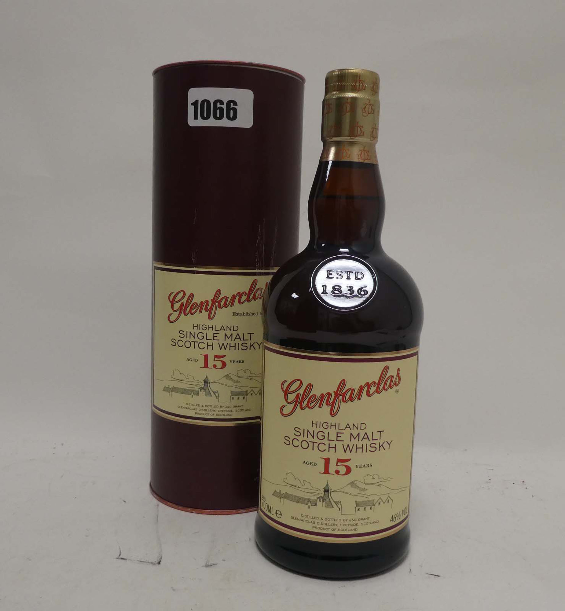 A bottle of Glenfarclas 15 year old Highland Single Malt Scotch Whisky with carton 70cl 46%