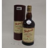 A bottle of Glenfarclas 15 year old Highland Single Malt Scotch Whisky with carton 70cl 46%