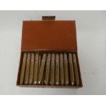 A leather box with 40 King Edward JNO S&S cigars