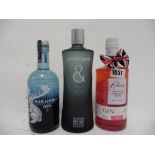 3 bottles, 1x Chase Rhubarb & Bramley Apple Herefordshire Gin 70cl 40%,