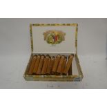 An old part box of 17 Romeo y Julieta Coronitas en cedro Habana en Cuba (opened)