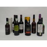 8 assorted bottles, 1x Sandeman Founders Reserve Ruby Port with carton,