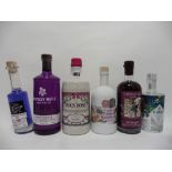 6 assorted bottles of gin, 1x Rock Rose Old Tom Pink Grapefruit Gin vintage 2020 batch 7 no.