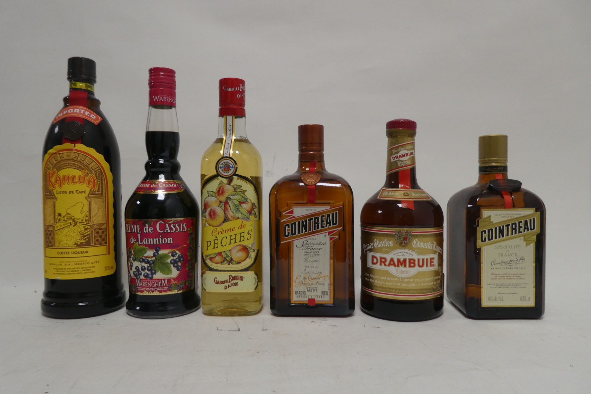 6 bottles, 1x Kahlua Coffee Liqueur 1 litre 26.