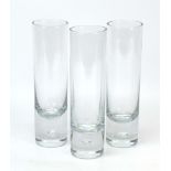 A set of three Swedish clear cased glass drinking vessels