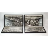 A group of eighteen 1950's black and white aerial photographs depicting industry,