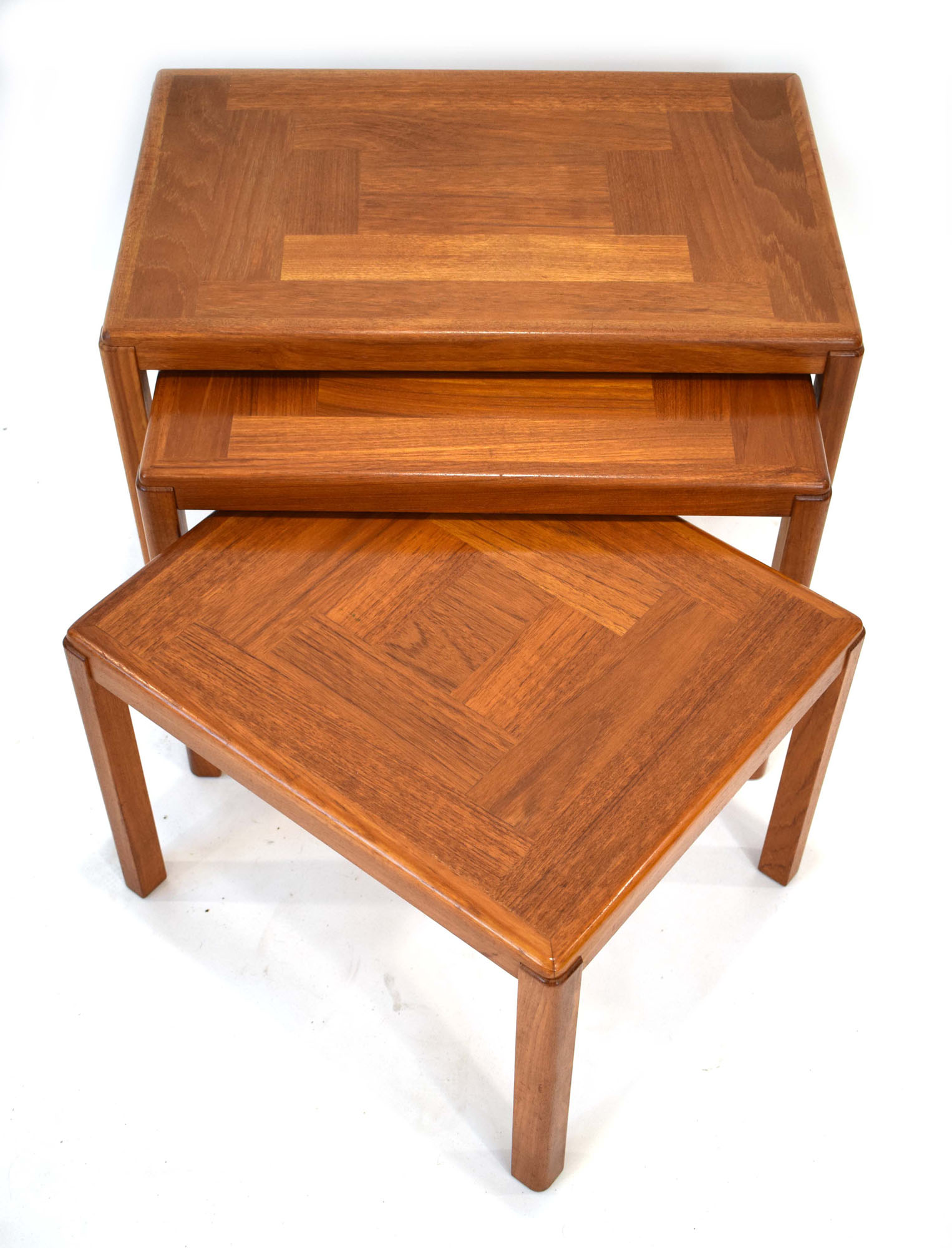 A Danish nest of three teak occasional tables in teak by Vejle Stole, max. w. - Image 2 of 2