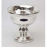 A 'Mercury' glass tazza or bowl on stand, h.